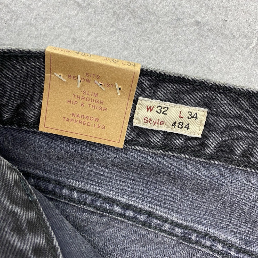 J Crew Jeans Mens 32x34 Black Wash 484 Slim Fit Tapered Leg - Picture 7 of 15